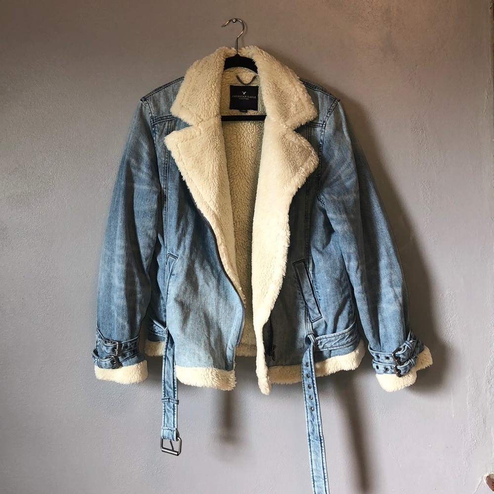 AE Sherpa Lined Winter Denim Jacket: XL NEVER WORN